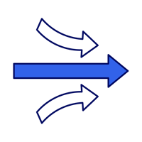 Icon of channels combining into one endpoint Icon of channels combining into one endpoint
