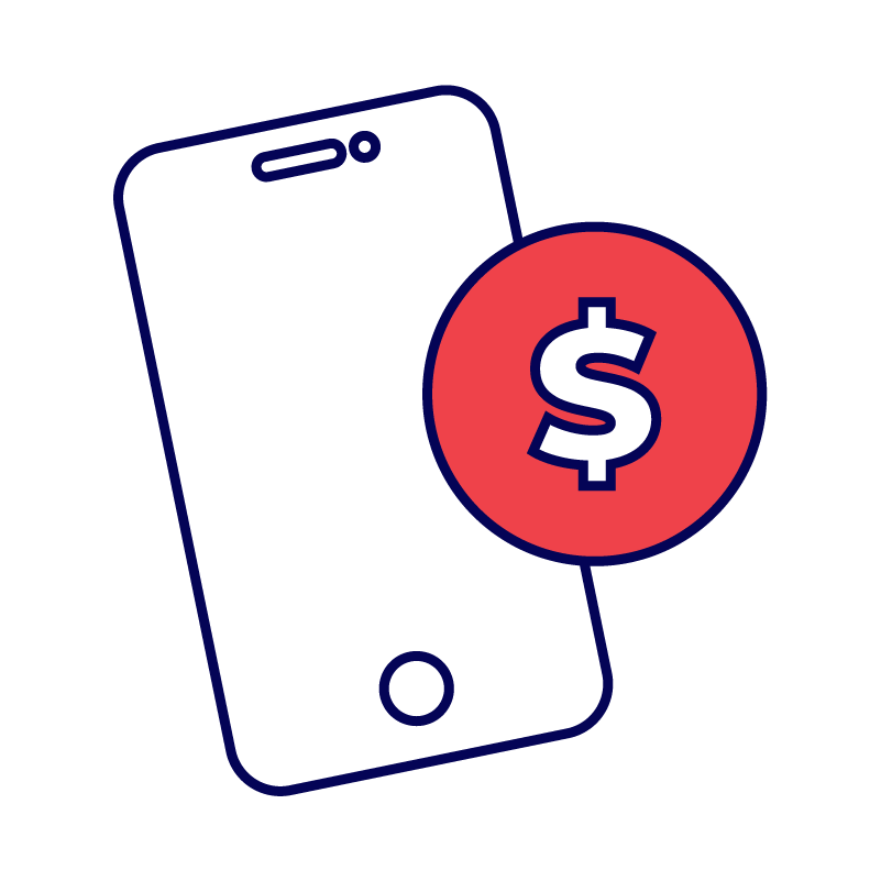 Phone with money symbol icon