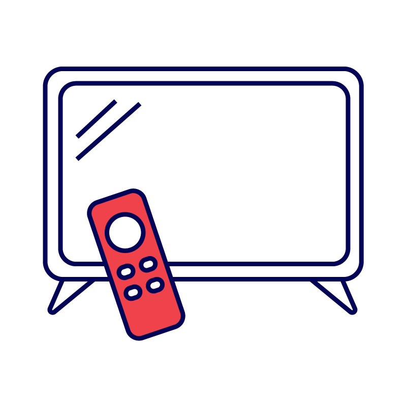 Television with remote icon